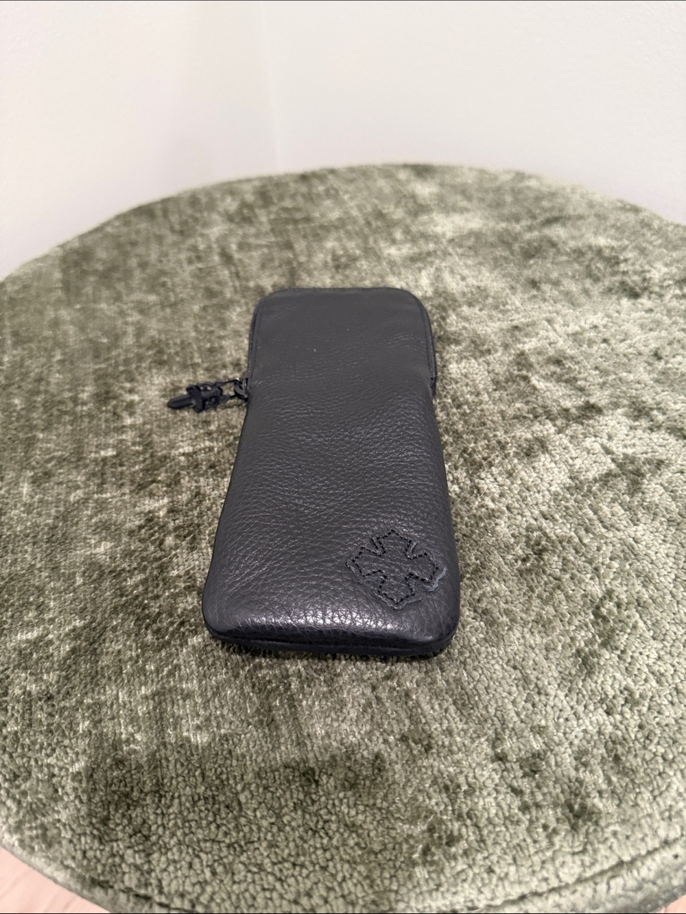 Chrome Hearts leather sunglasses case
